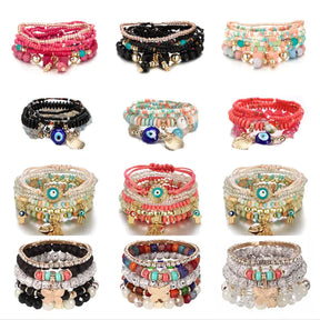 Multilayer Elastic Weave Bracelets