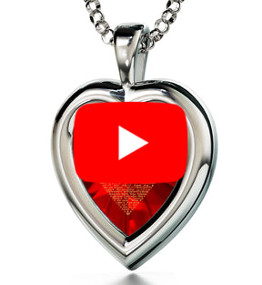 925 Sterling Silver Heart Pendant I Love You Necklace 120 Languages 24k Gold Inscribed