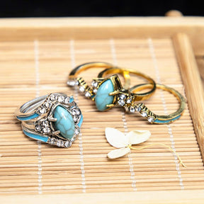 Achieving Dreams Turquoise Ring Set