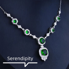 White Gold Emerald Necklace