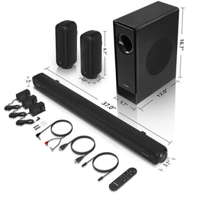 5.1 CH Surround Sound Bar System with Dolby Audio, Sound Bars, Wireless Subwoofer & Rear Speaker, Dolby Digital Plus, Bluetooth 5.0 for Home Theater, 4K & HD TVs| HDMI & Optical