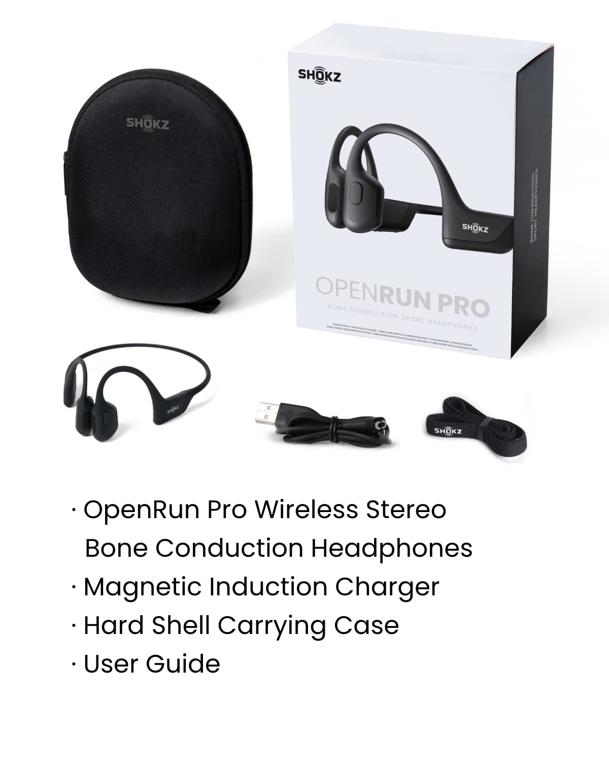 SHOKZ OpenRun Pro - Open-Ear Bluetooth Bone Conduction Sport Headphones - Sweat Resistant Wireless Earphones for Workouts and Running with Premium Deep Base - Built-in Mic, with Hair Band