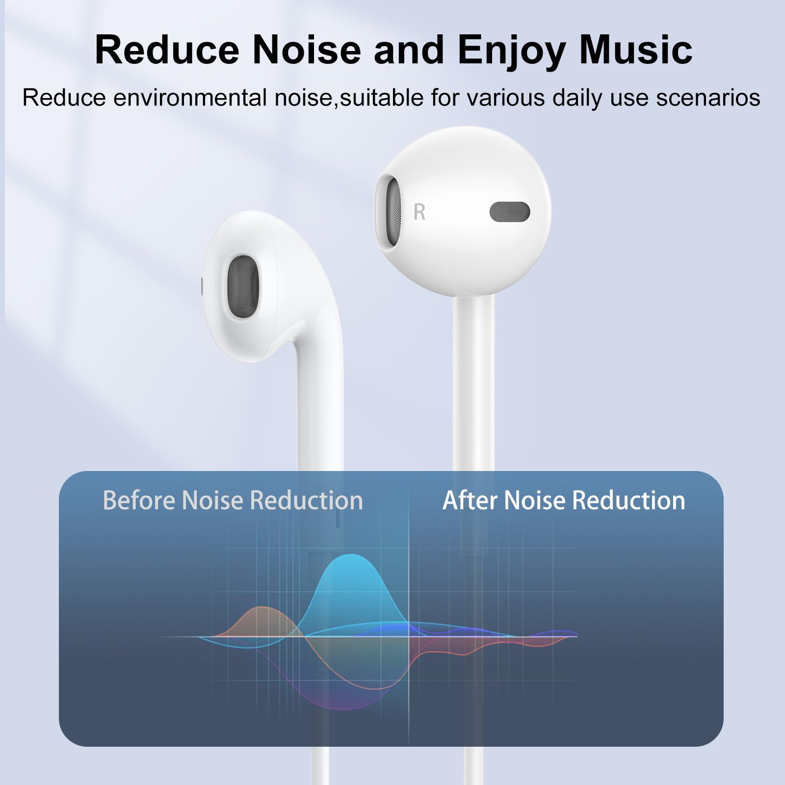 Apple Earbuds for iPhone Headphones Wired Earphones with Lightning Connector[Apple MFi Certified] (Built-in Microphone & Volume Control) Noise Isolating Headsets for iPhone 14/13/12/11/XR/XS/X/8/7/SE