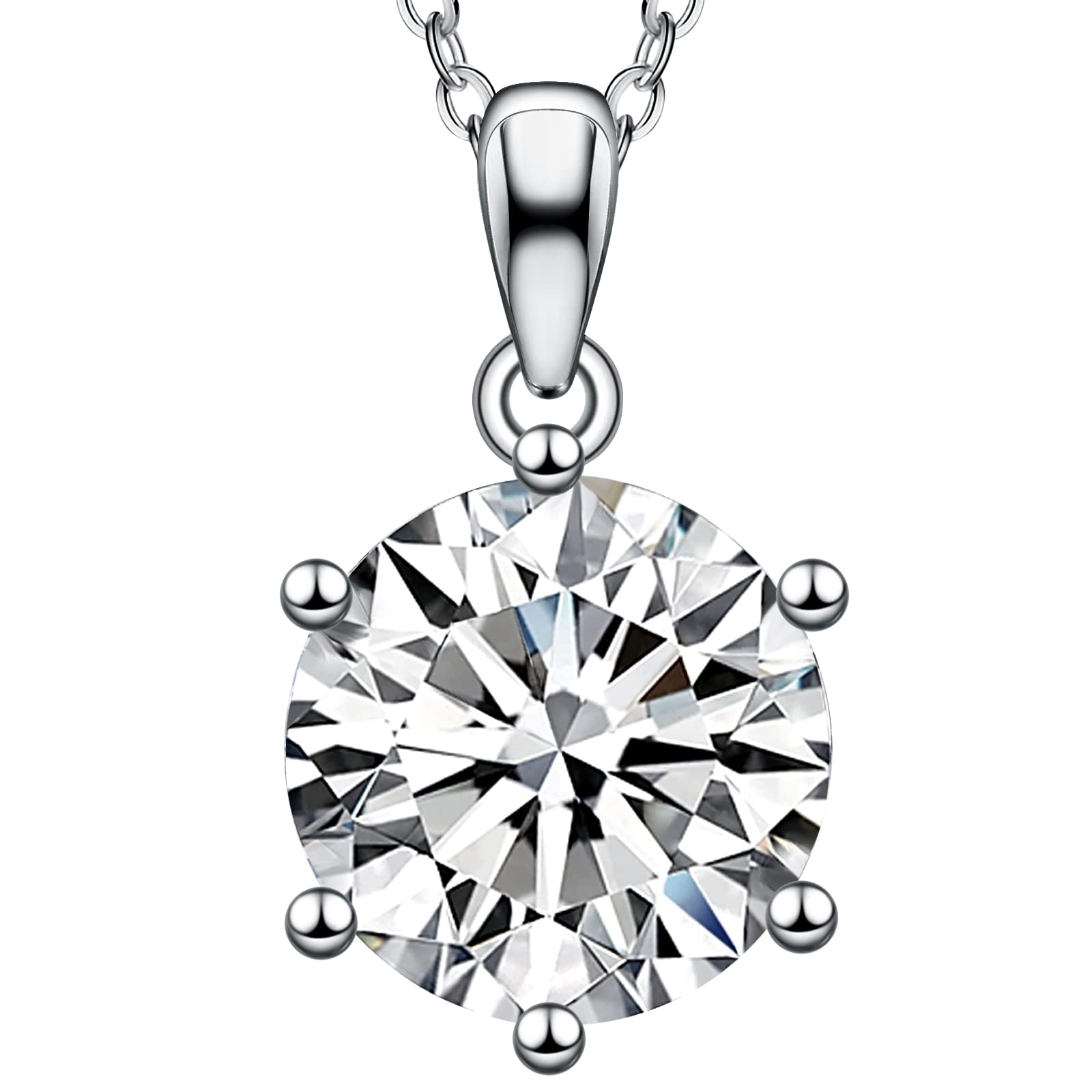 CNUGGCH Diamond Pendant Necklace for Women, Anniversary Birthday Gifts for Wife Soulmate, Jewelry Gift for Women Mom Girlfriend Girls Her, Moissanite Necklace 1Ct-4Ct (3CT)