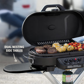 Coleman RoadTrip 285 Portable Stand-Up Propane Grill, Gas Grill with 3 Adjustable Burners & Instastart Push-Button Ignition; Great for Camping, Tailgating, BBQ, Parties, Backyard, Patio & More