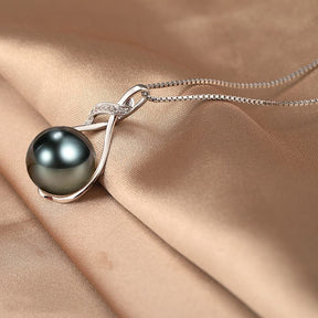 NONNYL Gifts for Women-Tahitian Black&Freshwater Cultured-Pearl-Necklace-Gift for Wife Wedding Birthday Anniversary-Mom Girlfriend Her Mothers Day Valentines Day Christmas 18K Gold Plated Sterling Silver Pearl Pendant