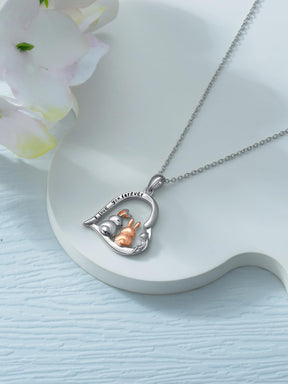 Dorunmo Bunny Necklace Rabbit Necklace Sterling Silver Rose Necklace Easter Necklace Heart Necklace Easter Bunny Necklace Animal Necklace Birthday Christmas Anniversary Bunny Jewelry Gifts for Women