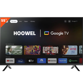 55 Inch Smart TV 4K Ultra HD, Compatible with Google TV, Google Assistant Built-in with Voice Remote, Compatible with Bluetooth, Dolby Audio Chromecast Built-in (Black)