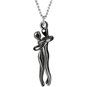 Couple Hugging Pendant Necklace