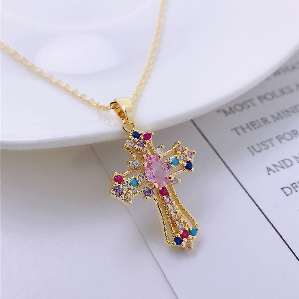 Luxury Zircon Cross Necklace