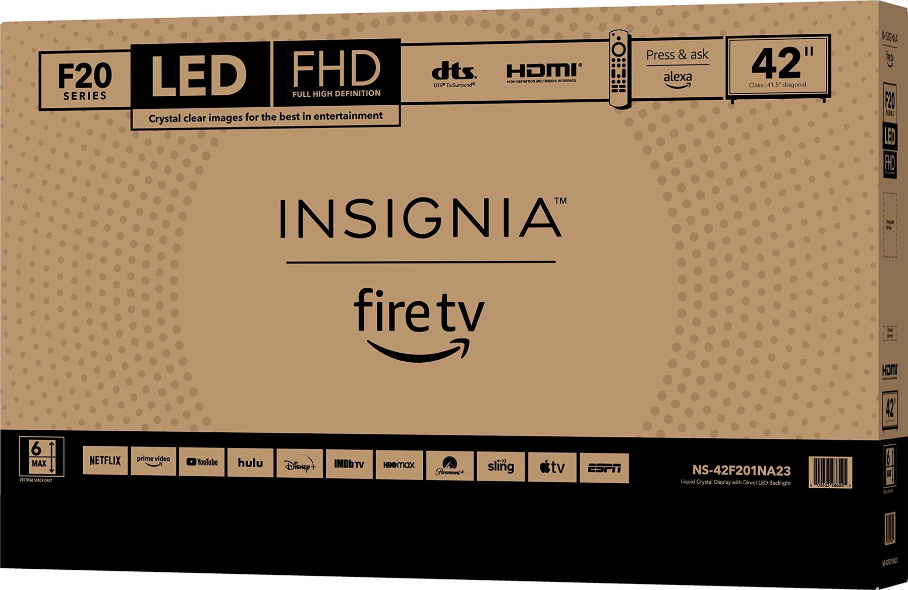 INSIGNIA 42-inch Class F20 Series Smart Full HD 1080p Fire TV with Alexa Voice Remote (NS-42F201NA23, 2022 Model)