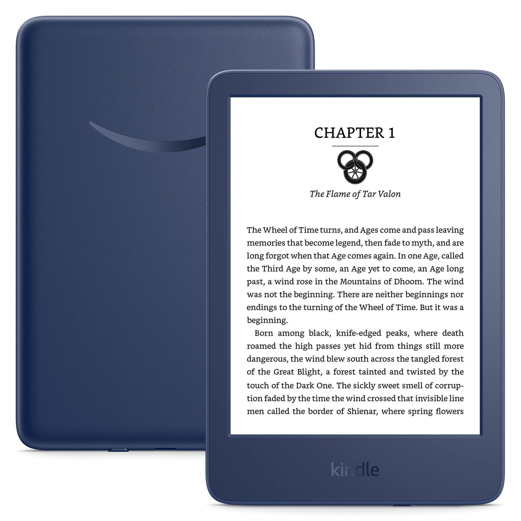 Amazon Kindle – The lightest and most compact Kindle, with extended battery life, adjustable front light, and 16 GB storage – Denim