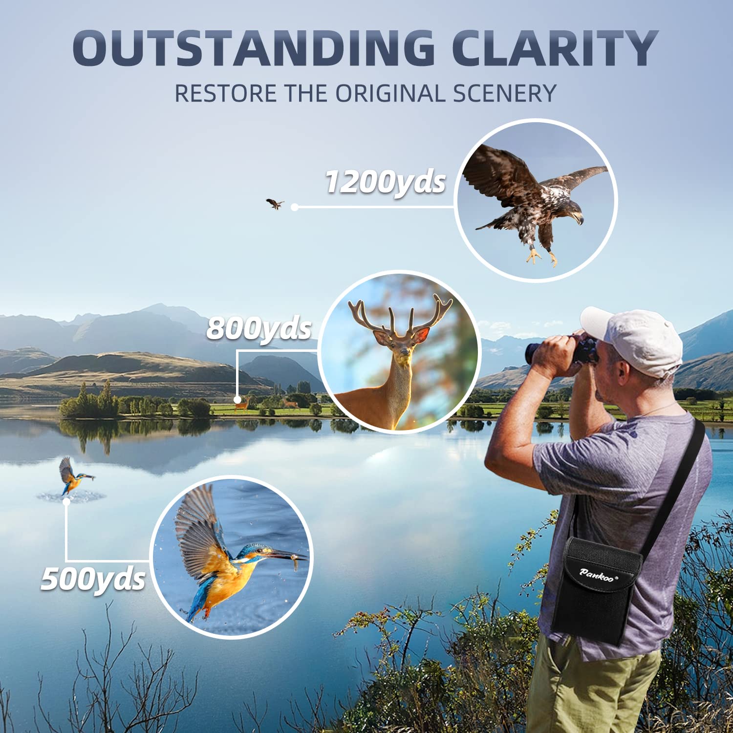 Pankoo 12x60 Monocular Telescope High Powered with Smartphone Adapter Tripod and Portable Bag, Larger Vision Monoculars for Adults with BAK4 Prism & FMC Lens, Suitable for Bird Watching Hiking Travel