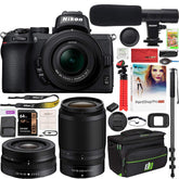 Nikon Z50 Mirrorless Camera Body 4K UHD DX-Format 2 Lens Kit NIKKOR Z DX 16-50mm F/3.5-6.3 VR + Z DX 50-250mm F/4.5-6.3 VR Bundle with Deco Gear Case + Microphone + Monopod + 64GB Card & Accessories