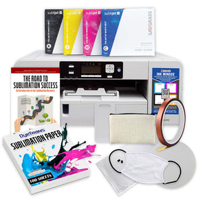 Sawgrass SG1000 Sublimation Printer with SubliJet UHD Extended Kit Bundle for Dye Sublimation Blank Printing. Includes Samples, Subli Ink, Heat Tape, Beginners Guide, & Paper.