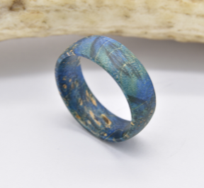 Blue Box Elder Wood Ring