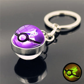 Glass Ball Pendant Cartoon Keychain