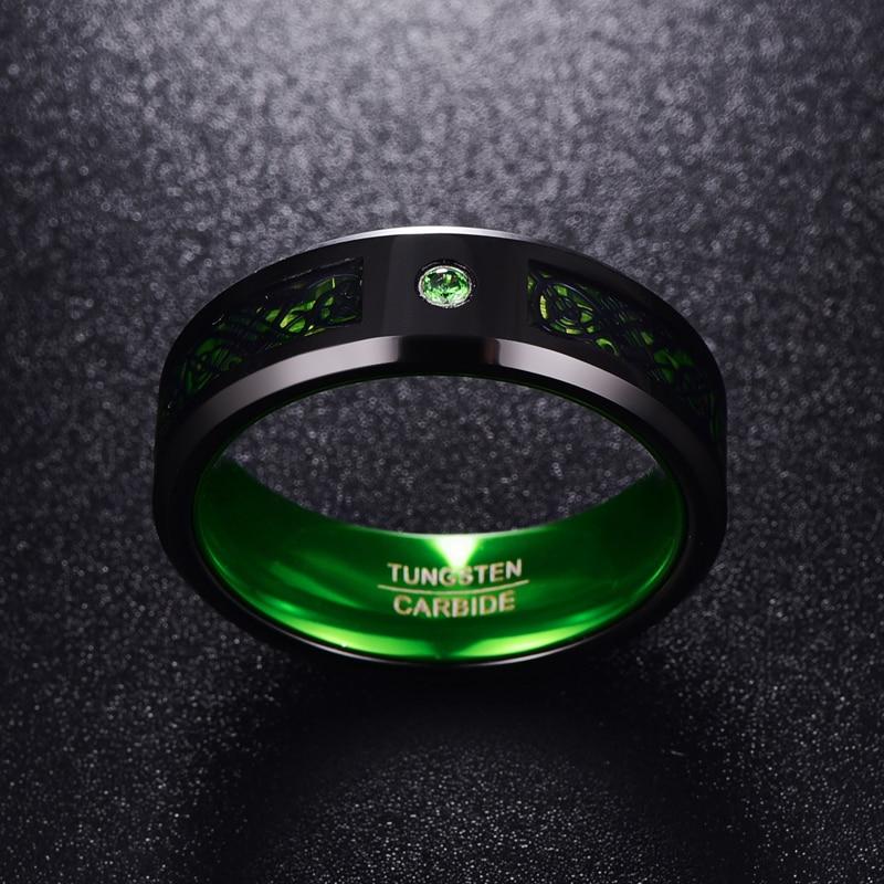 Dragon Stone Inlay Tungsten Ring