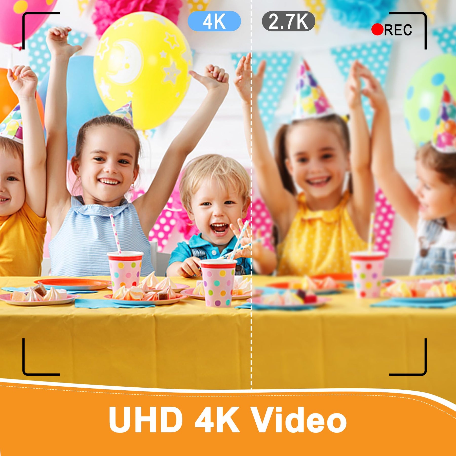 Kids 4K Digital Camera for Photography: 64MP Autofocus Compact Camera with 32GB MicroSD Card, 18X Digital Zoom Point and Shoot Camera for Girls Boys Christmas Birthday Gift-White