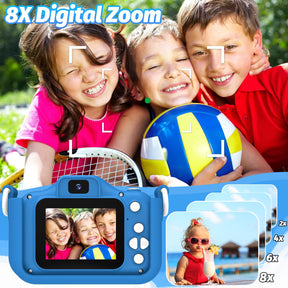 Goopow Kids Digital Camera, 8MP, Dark Blue, 32GB SD Card Included, Easy to Use, Shockproof, Portable, Christmas Gift for Boys 3-8 Years