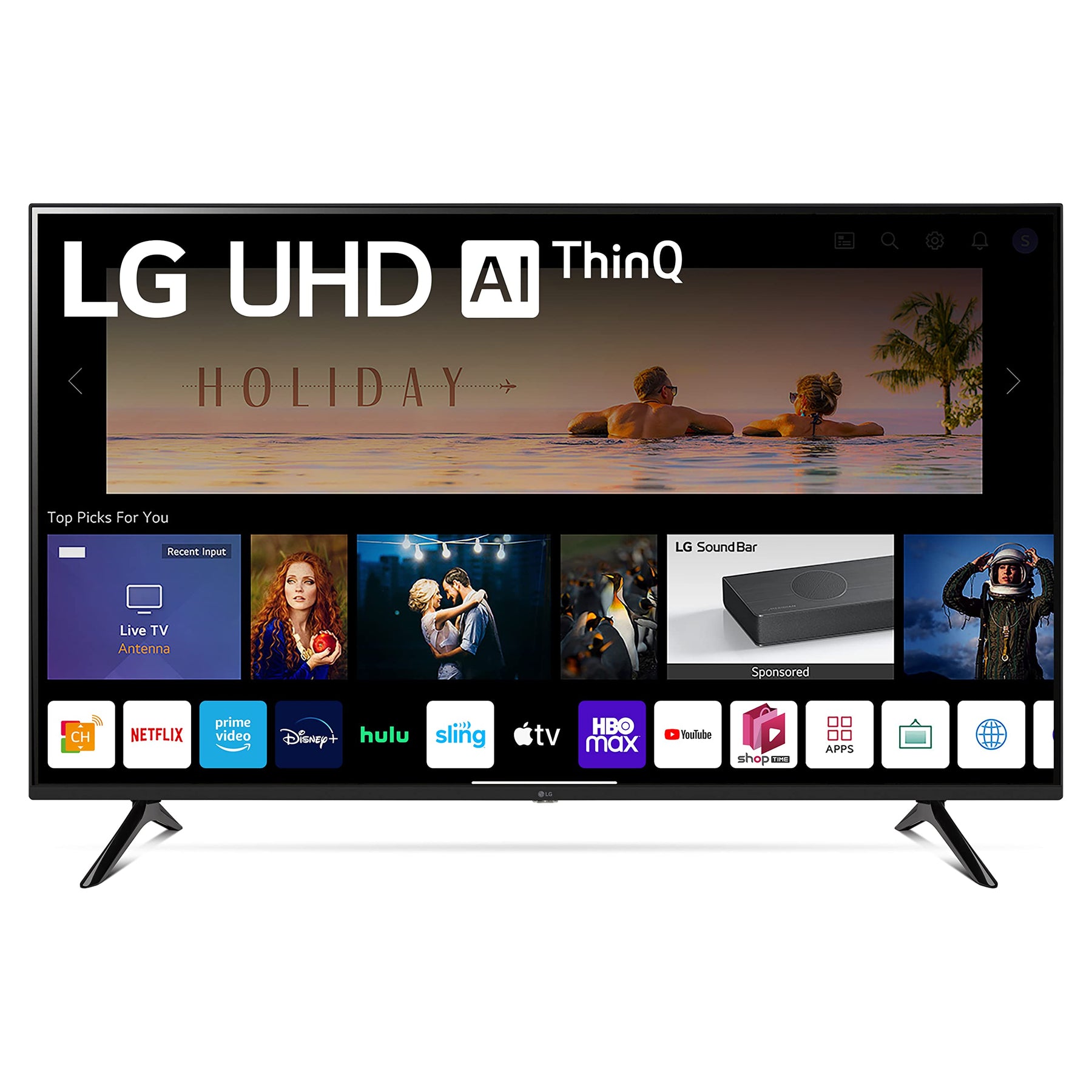 LG 55-Inch Class UQ7570 Series 4K Smart TV, AI-Powered 4K, Cloud Gaming (55UQ7570PUJ, 2022), Black