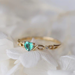 Huitan Simple Heart Ring