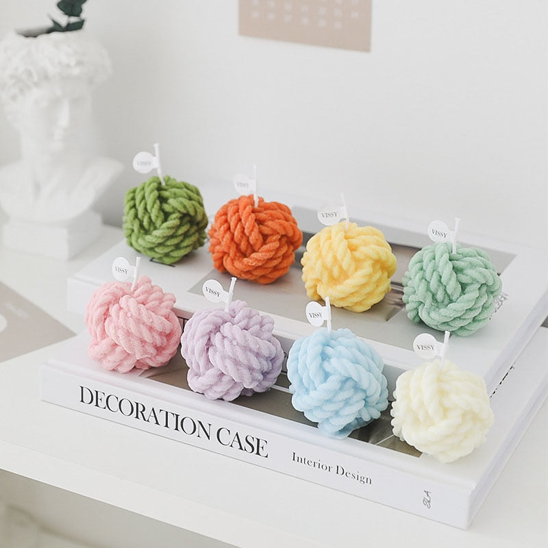 Creative Handmade Wool Ball Candle