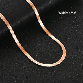 Flat Gold Color Stainless Steel Necklace