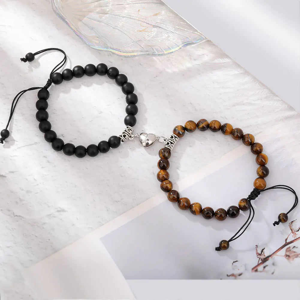 Natural Stone Beads Couple Magnetic Bracelets