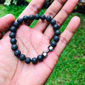 Volcanic Lava Stone Dumbbell Bracelet