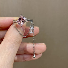 Crystal Love Heart Open Rings