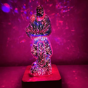 3D Glass Fireworks Little Bear Night Light