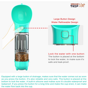 3 in 1 Dog Water Bottle - Feeder