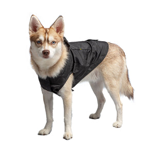 Black Packable Dog Raincoat