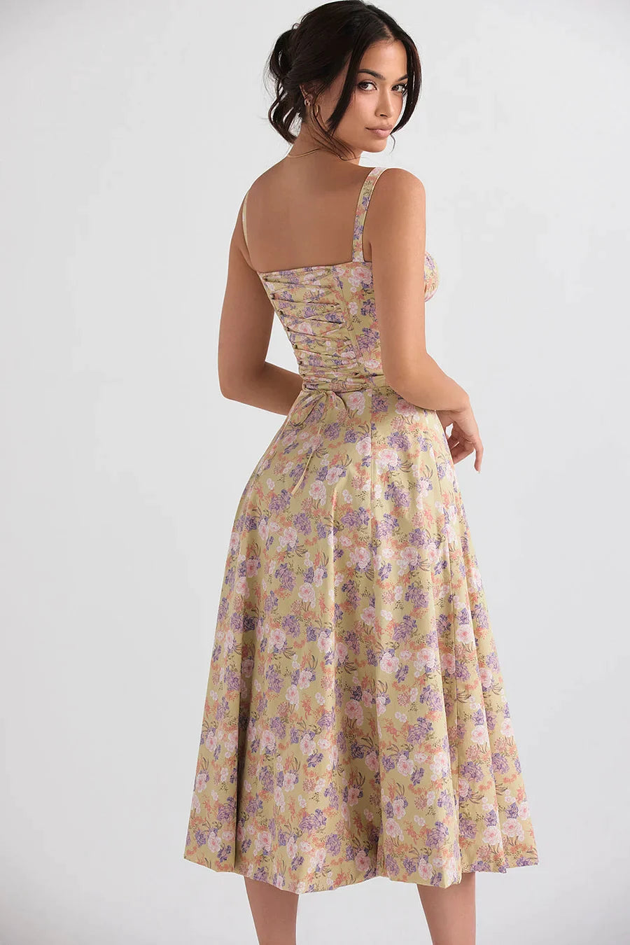 Floral Midriff Waist Shaper Dress