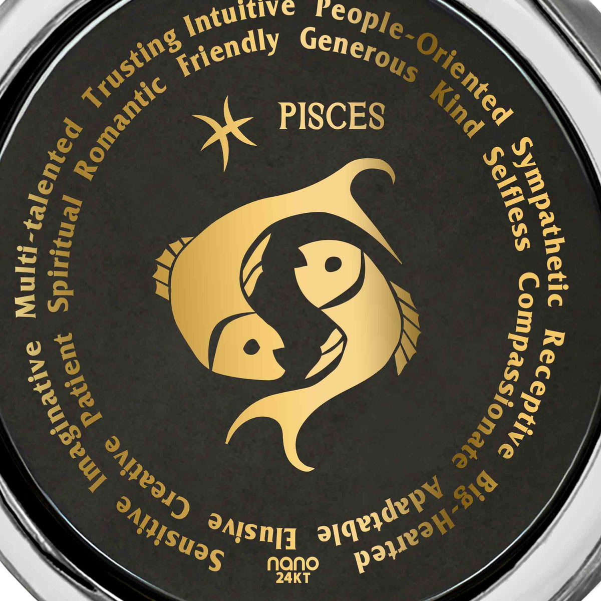 Pisces Necklaces for Lovers of the Zodiac 24k Gold Inscribed