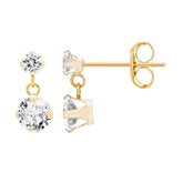 A&M 14k Gold Cubic Zirconia Dangle Earrings