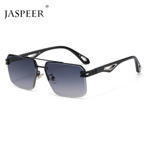 Oversized Rimless Rectangle Sunglasses