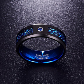 Dragon Stone Inlay Tungsten Ring