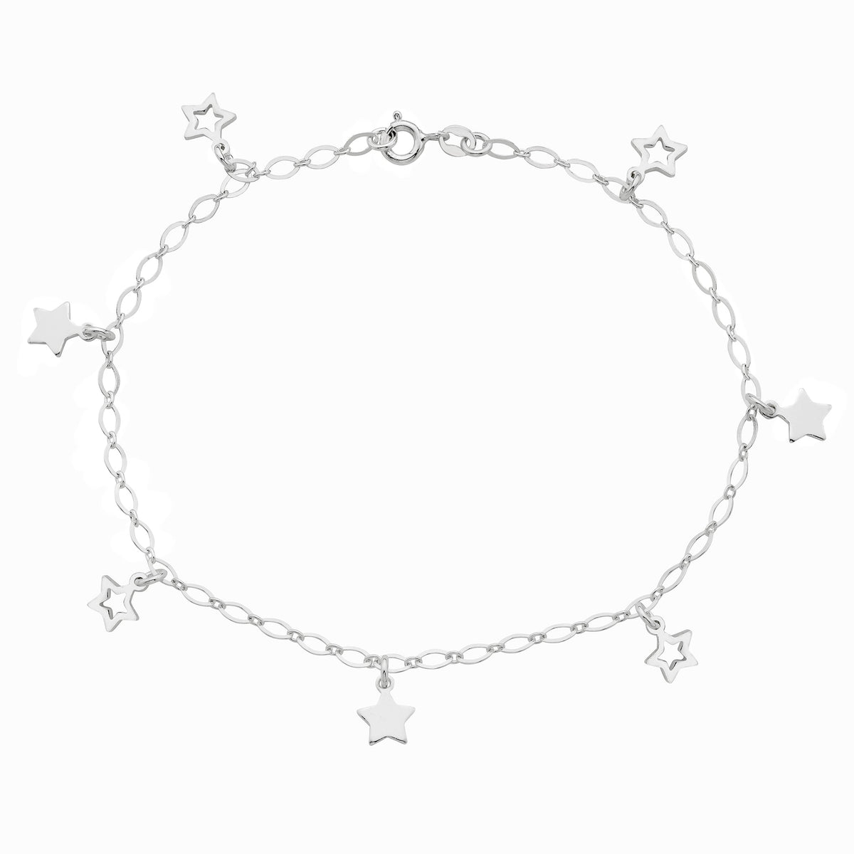 925 Sterling Silver Star Charm Anklet