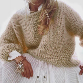 Women's Chunky Knitted Fluffy Pullover Tops