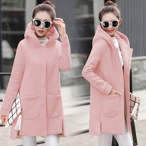 Fleece Long Hooded Coats