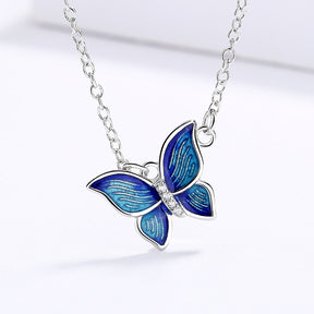 Micro-Enamel Butterfly Necklace