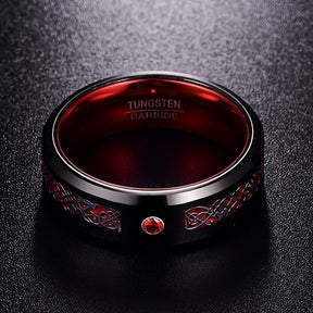 Dragon Stone Inlay Tungsten Ring