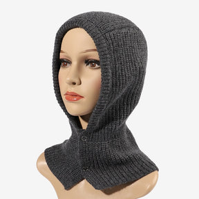 Women's Knitted Balaclava Collar Bonnet