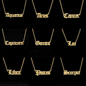 Zodiac Necklace Alphabet