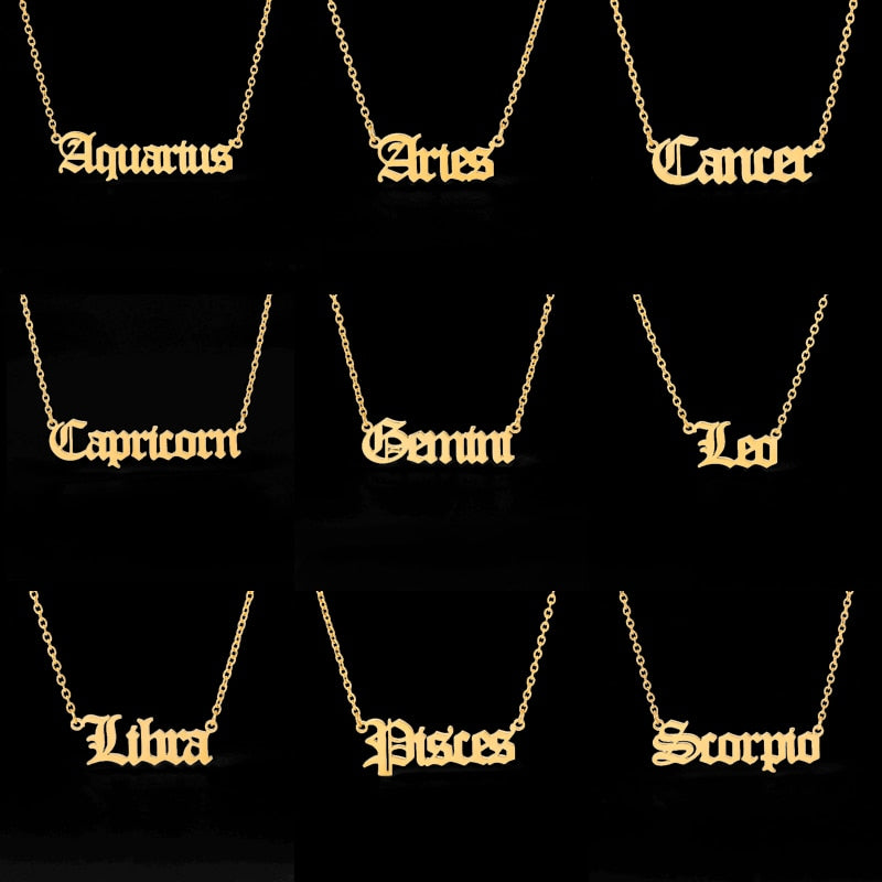 Zodiac Necklace Alphabet