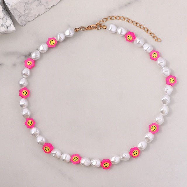 Multilayer Pearl Rainbow Beaded Necklace