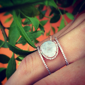 Double Band Moonstone Ring