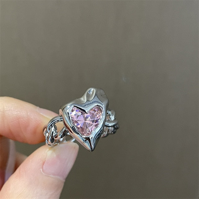 K-pop Crystal Open Ring